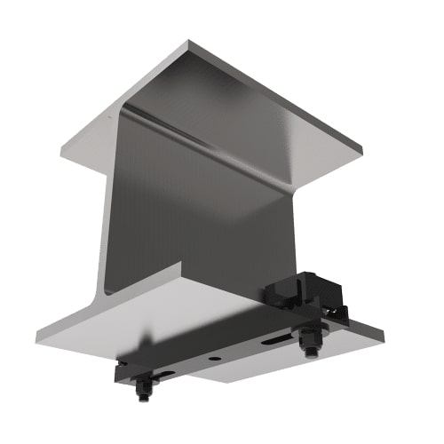 7 to 12 inch Open Hang Point Beam Clamp, Black