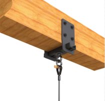 Wood Beam Clamp Suspension With Swivel Eye, Black
