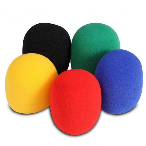 Foam Microphone Windscreen Pack, Assorted Colors (5)