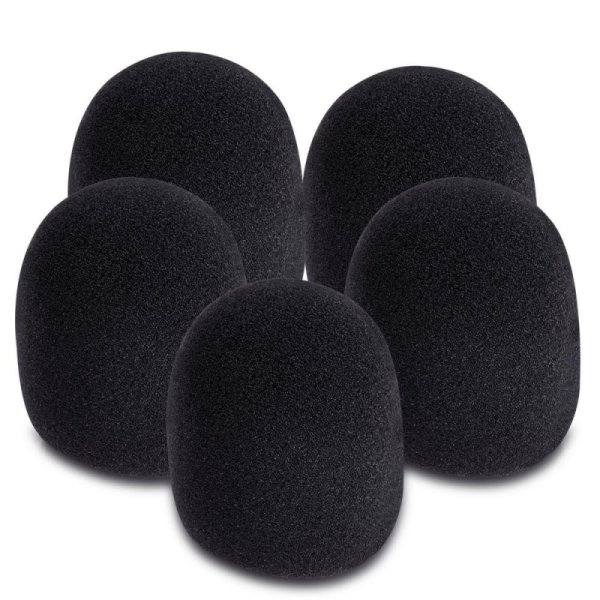 Foam Microphone Windscreen Pack, Black (5)