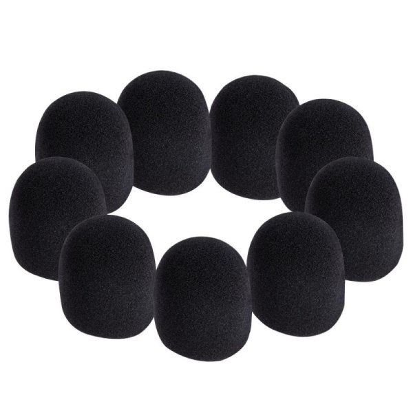 Foam Microphone Windscreen Pack, Black (9)
