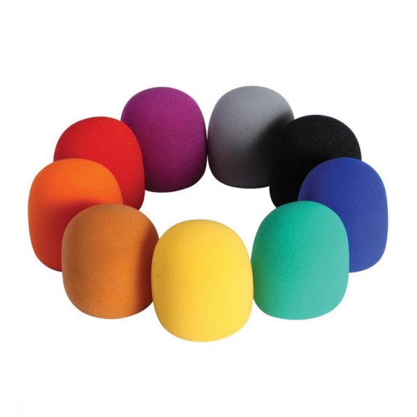 Foam Microphone Windscreen Pack, Assorted Colors (9)