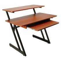 3-Shelf Studio Desk Workstation, Rosewood and Black