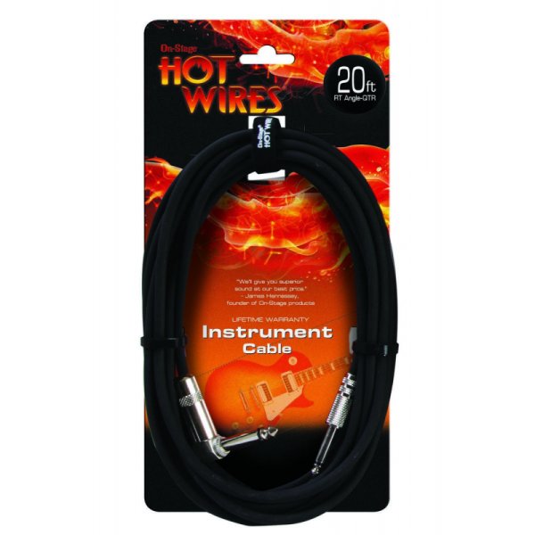 Instrument Cable (QTR Right Angle-QTR, 20')